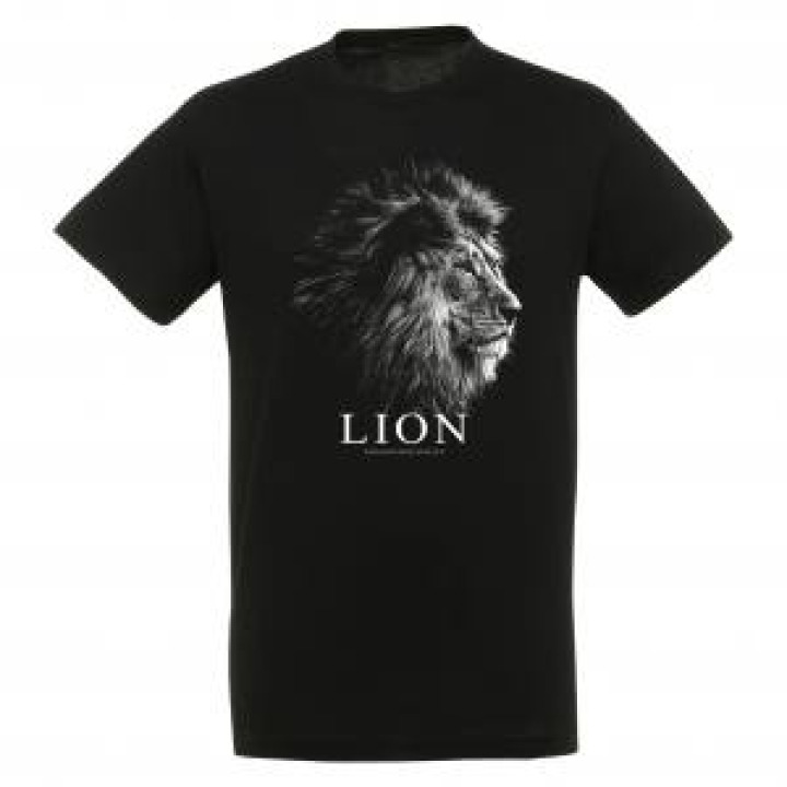 Tshirt homme bio ajusté Lion Gamme Black Noir S