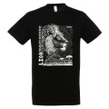 T-shirt homme bio ajusté Lion Linocut Gamme Black Bioparc + transfert Col Bioparc Noir XS