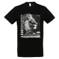 T-shirt homme bio ajust&eacute; Lion Linocut Gamme Black Cerza + transfert Col Cerza Noir S