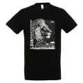 T-shirt homme bio ajust&eacute; Lion Linocut Gamme Black Zoo de Jurques Noir S