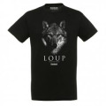 T-shirt homme bio ajusté Loup Domaine de Pescheray Noir S