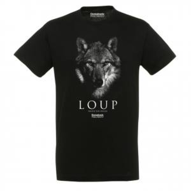 T-shirt homme bio ajusté Loup Domaine de Pescheray Noir M