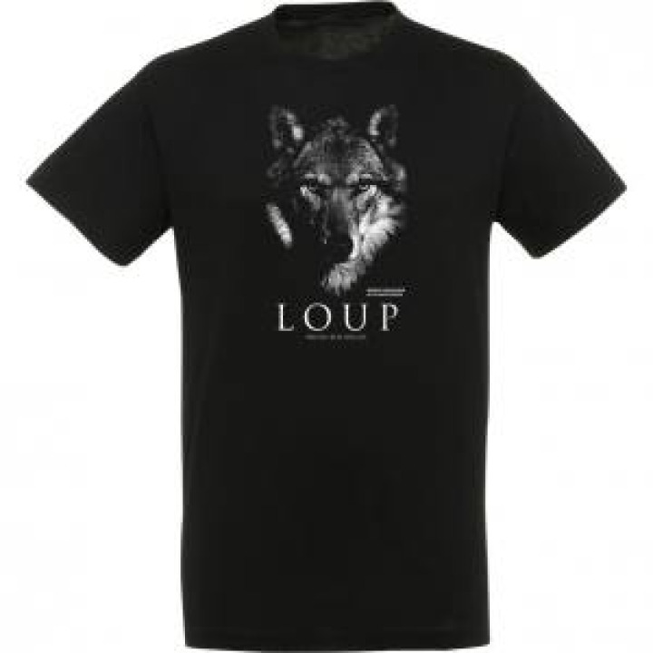 Tshirt homme bio ajusté Loup Gamme Black Réserve de la Haute Touche Noir M