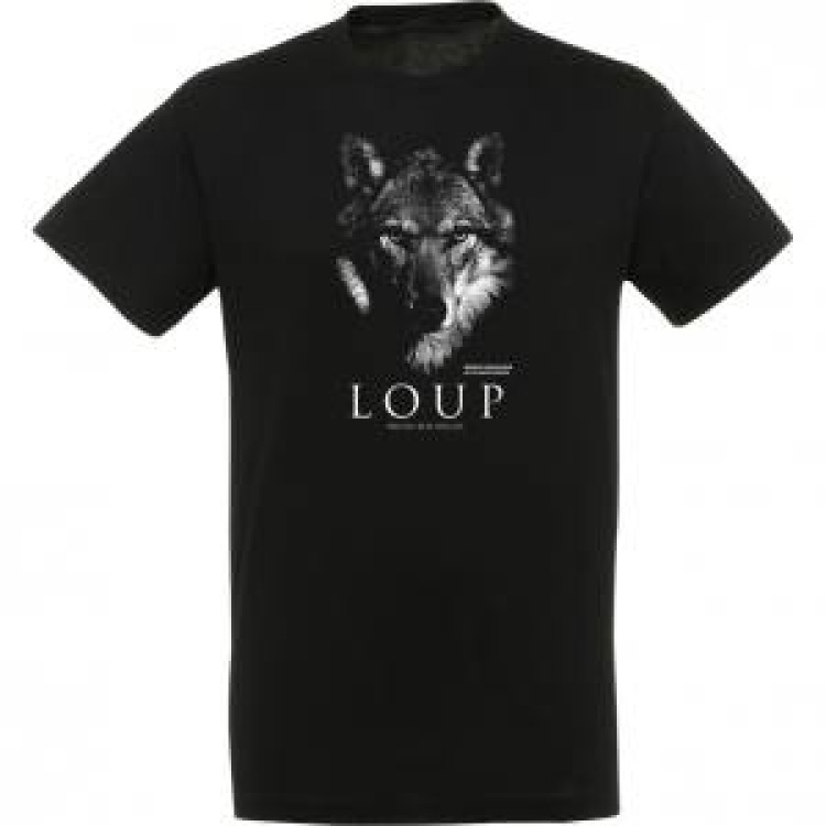 T-shirt homme bio ajusté Loup Gamme Black Réserve de la Haute Touche Noir XL