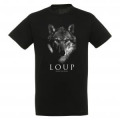 T-shirt homme bio ajust&eacute; Loup Gamme Black Noir Profond XS