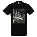 T-shirt homme bio ajust&eacute; Loup Linocut Gamme Black Au Pays du G&eacute;vaudan Noir S