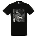 T-shirt homme bio ajust&eacute; Loup Linocut Gamme Black Zoo de Jurques Noir S