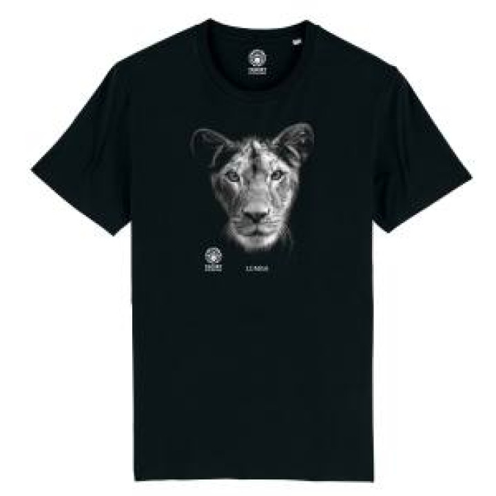 Tshirt homme bio ajusté Lumba Modèle Exclusif Gamme Black Zoo de Thoiry  transfert Col Zoo de Thoiry Noir XS