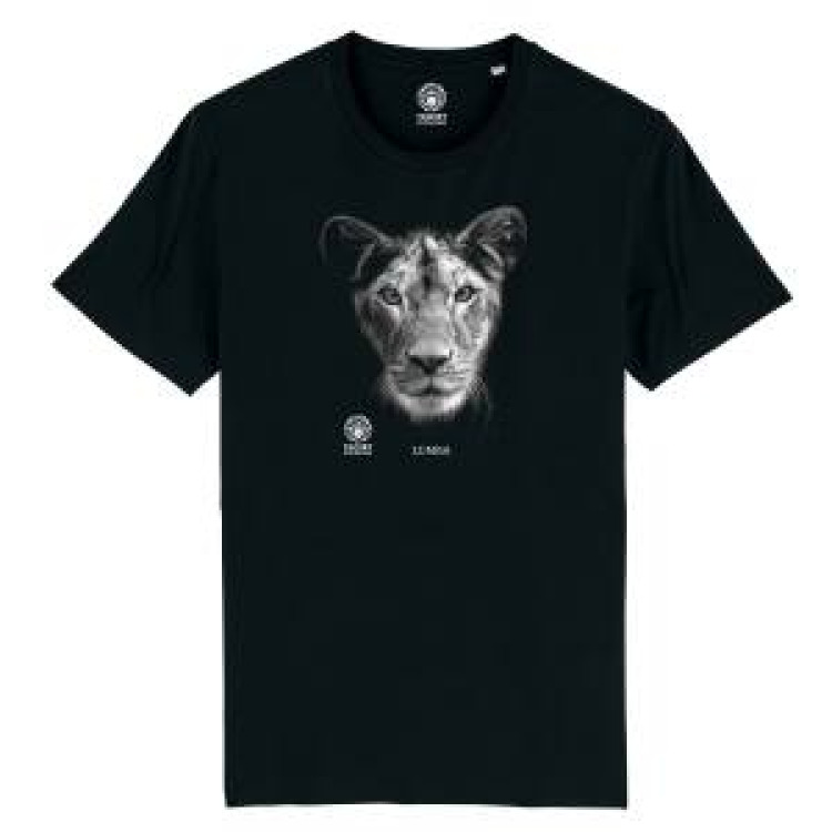 T-shirt homme bio ajust&eacute; Lumba (Mod&egrave;le Exclusif) Gamme Black Zoo de Thoiry + transfert Col Zoo de Thoiry Noir XL