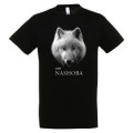T-shirt homme bio ajust&eacute; Nashoba Loup (Mod&egrave;le Exclusif) Gamme Black Cerza + transfert Col Cerza Noir S
