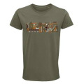 T-shirt homme bio ajust&eacute; Origines Cerza + transfert Col Cerza Noir S