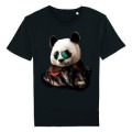 T-shirt homme bio ajust&eacute; Panda Aviateur Zoo de Beauval ( Xs et S 28cm Large) (M et L 32 Cm Large) (Xl et Xxl 34 Cm Large) Black S
