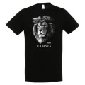 T-shirt homme bio ajust&eacute; Rams&egrave;s Lion (Mod&egrave;le Exclusif) Gamme Black Cerza + transfert Col Cerza Noir S