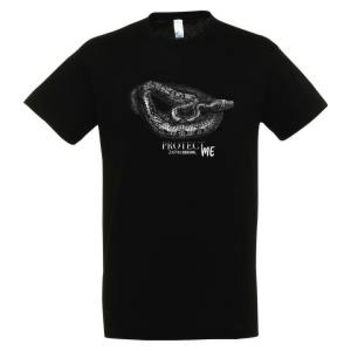 Tshirt homme bio ajusté Sérigraphie Serpent Protect Me Zoo de Beauval Noir S
