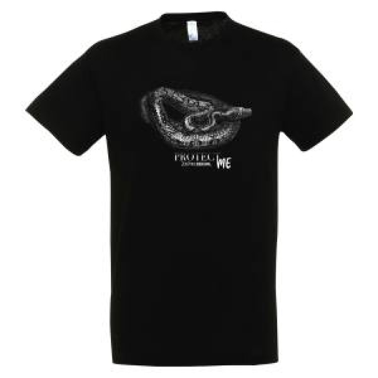 T-shirt homme bio ajusté Sérigraphie Serpent Protect Me Zoo de Beauval Noir XS