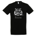 T-shirt homme bio ajust&eacute; Sylvester Tigre (Mod&egrave;le Exclusif) Gamme Black Cerza + transfert Col Cerza Noir S