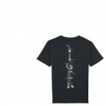T-shirt homme bio ajust&eacute; T&ecirc;te de Tigre Gamme Black Recto/ Verso + transfert Col Zoo de Champrepus Noir S