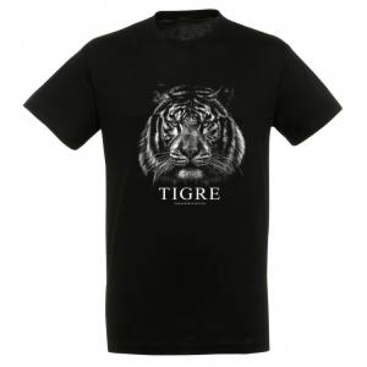 T-shirt homme bio ajust&eacute; Tigre Gamme Black Noir M