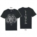 T-shirt homme bio ajusté Tigre Recto/ Verso + transfert Col Zoo d’Amiens Noir S