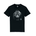 T-shirt homme bio ajust&eacute; Wazungu (Mod&egrave;le Exclusif) Gamme Black Zoo de Thoiry + transfert Col Zoo de Thoiry Noir S
