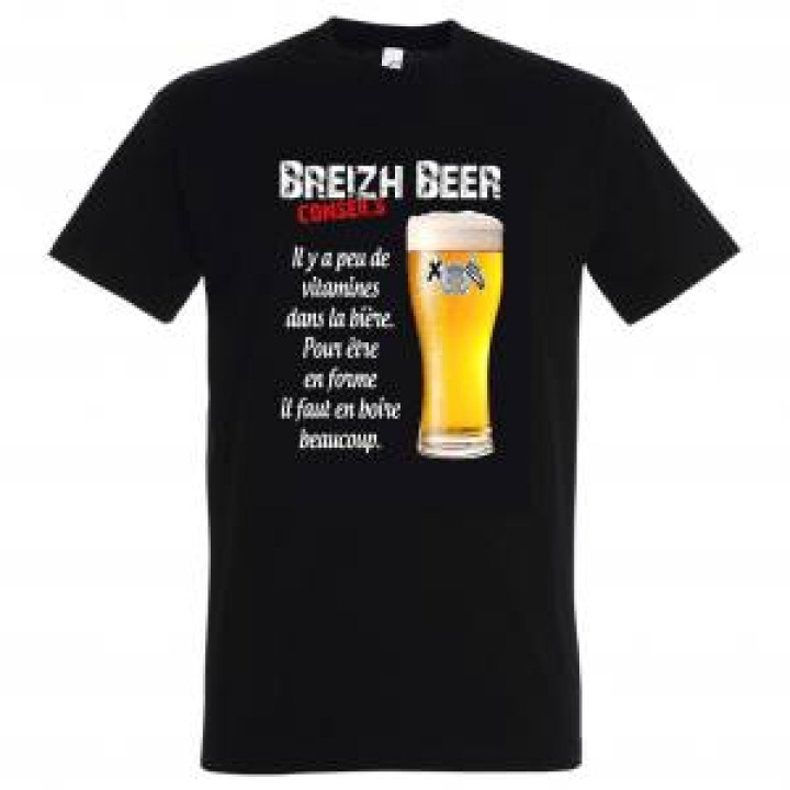 Tshirt homme Breizh Beer Conseil Noir Profond S