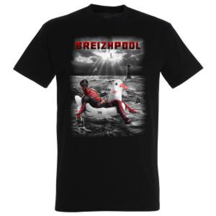 Tshirt homme Breizhpool sur Une Bouée Noir Profond S