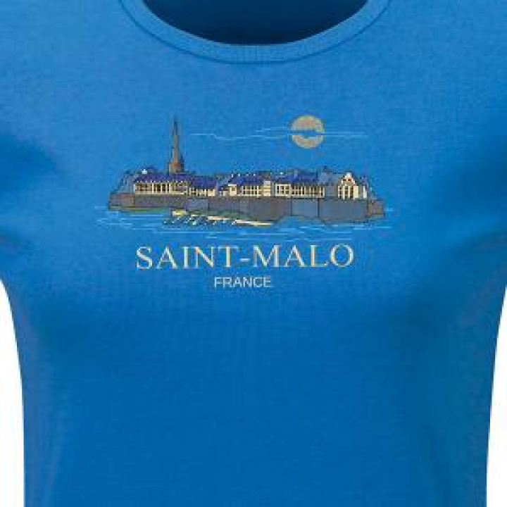 Tshirt homme Broderie Ref 27652 Vue Saint Malo Marine XS