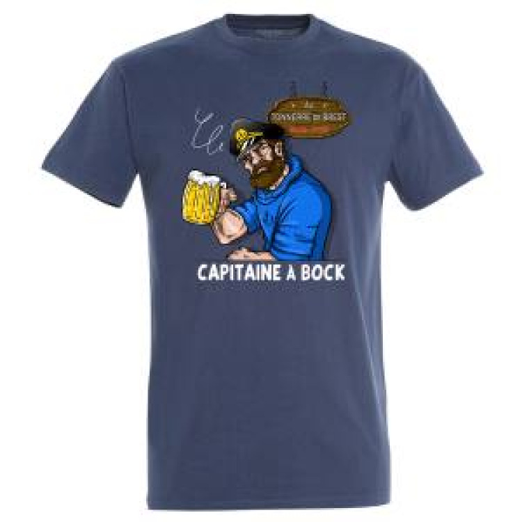 T-shirt homme Capitaine &agrave; Bock Denim XS