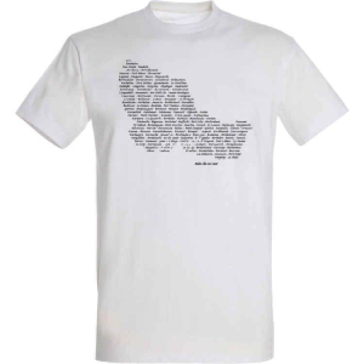 T-shirt homme Carte Belle &Icirc;le en Mer (Impression Marine sur T-shirt Blanc et Blanc sur T-shirt Marine, Royal et Noir) Blanc XS