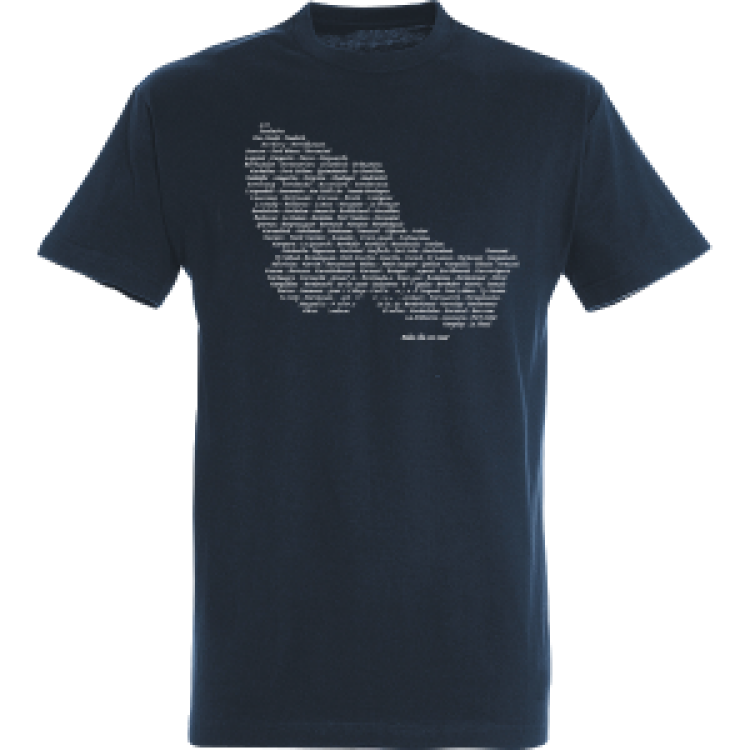 T-shirt homme Carte Belle &Icirc;le en Mer (Impression Marine sur T-shirt Blanc et Blanc sur T-shirt Marine, Royal et Noir) Bleu Royal XS