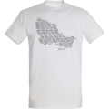 T-shirt homme Carte Belle &Icirc;le en Mer (Impression Marine sur T-shirt Blanc et Blanc sur T-shirt Marine, Royal et Noir) Blanc XS