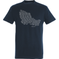 T-shirt homme Carte Belle &Icirc;le en Mer (Impression Marine sur T-shirt Blanc et Blanc sur T-shirt Marine, Royal et Noir) Blanc M