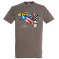T-shirt homme Carte de Bretagne Couleurs Zinc S