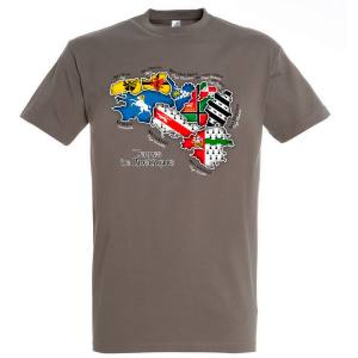 Tshirt homme Carte de Bretagne Couleurs Zinc M