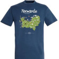 T-shirt homme Carte Normandie Denim S