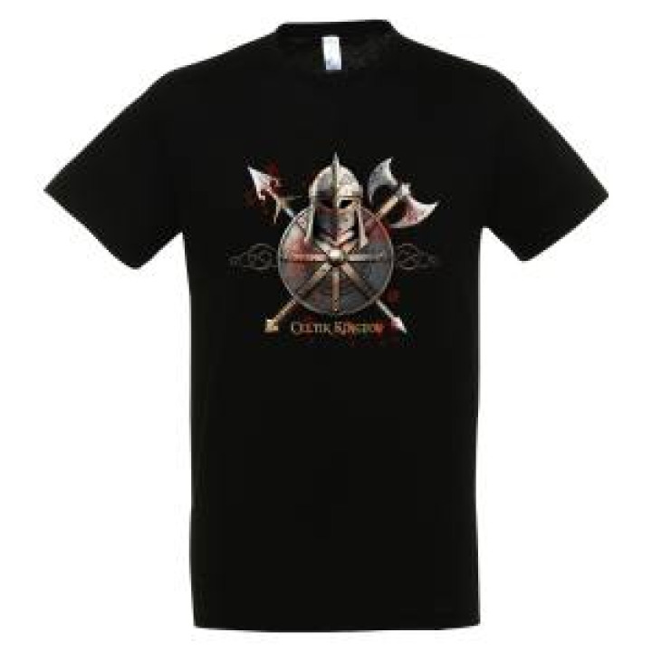 Tshirt homme Casque Boucliet Hache Lance Celtik Kingdom Noir Profond S