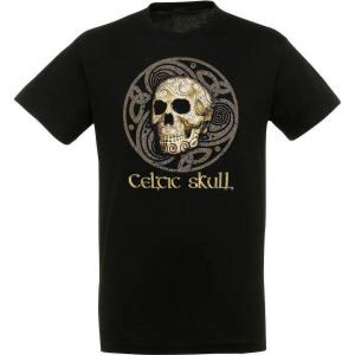 Tshirt homme Celtic Skull Tête de Mort Bc1018 Noir Profond S