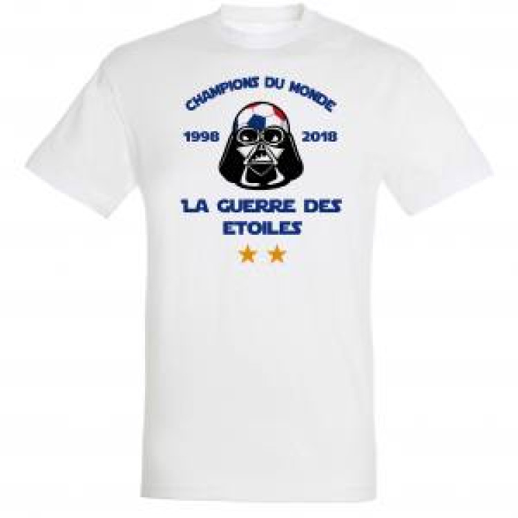 T-shirt homme Champion du Monde la Guerre des Etoiles Blanc M