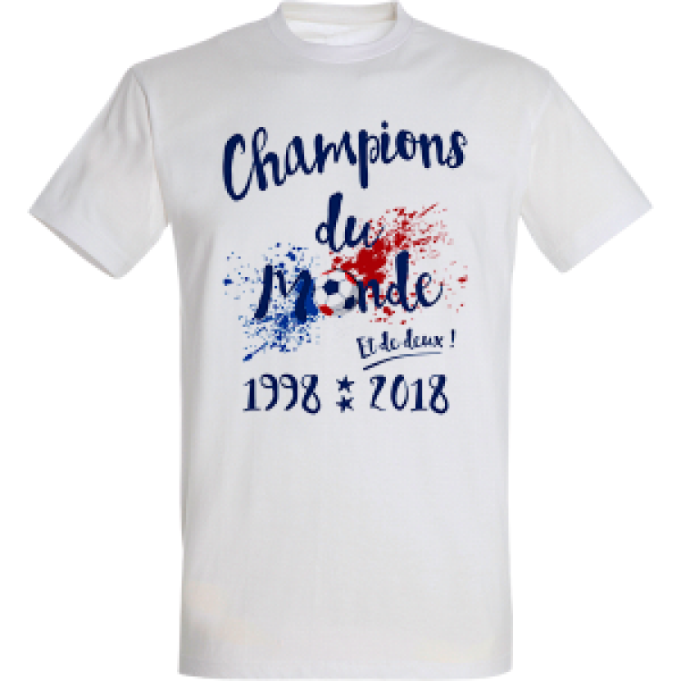 T-shirt homme Champion du Monde Tache Blanc S