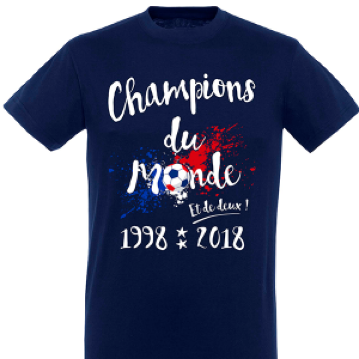 Tshirt homme Champion du Monde Tache Marine M