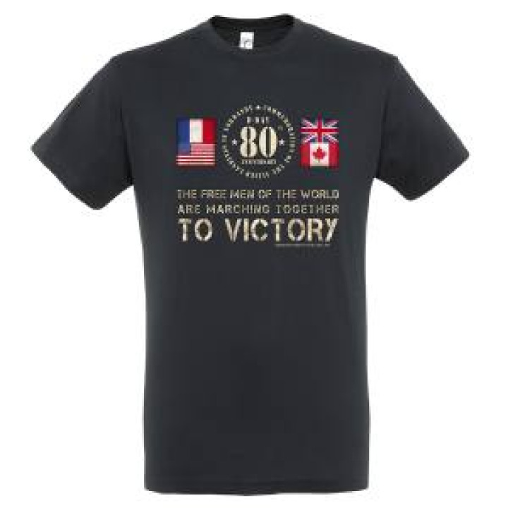Tshirt homme Citation the Free Men Victory 80th Anniversary Gris Souris XS