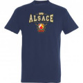 T-shirt homme Couronne Alsace Blason France Marine L
