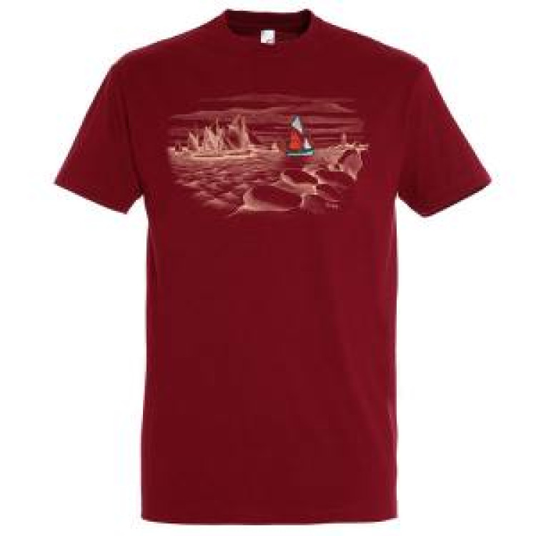 T-shirt homme Course de Voilier + Broderie Bateau Marquage Erquy Chili S