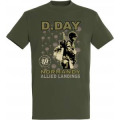 T-shirt homme D-Day 80th Anniversary Parach&ucirc;tiste de Profil Army S