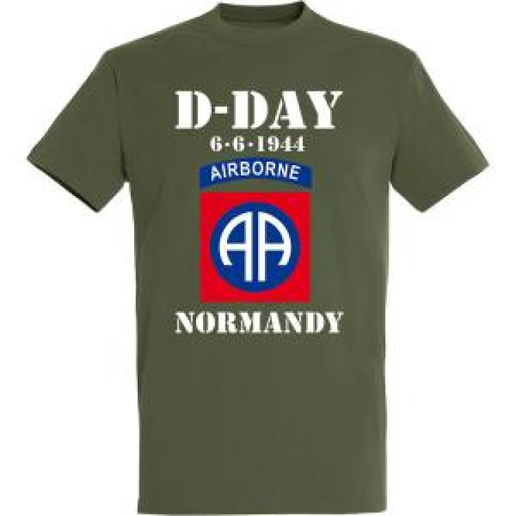 T-shirt homme D-Day Airborne Aa Normandy Noir Profond S