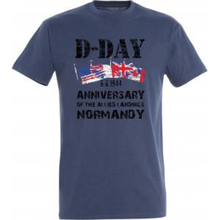 Tshirt homme DDay Drapeaux 661944 Anniversary Normandy Denim S