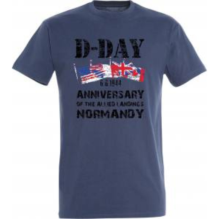 T-shirt homme D-Day Drapeaux 6-6-1944 Anniversary Normandy Denim M