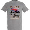 T-shirt homme Deux Soldats Qui Debarquent D-Day 1944 Gold Normandy Gris Chin&eacute; S