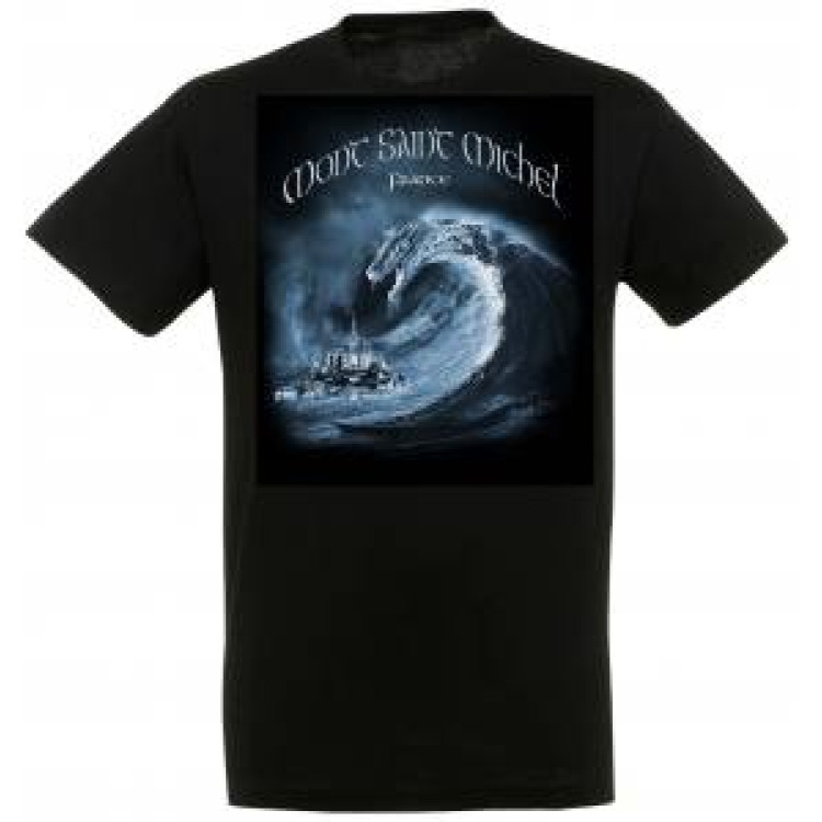 T-shirt homme Dragon Vague Mont Saint Michel Noir Profond M