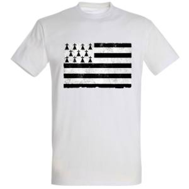 T-shirt homme Drapeau Vintage Blanc L